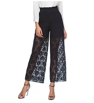 激レア　kujaku 23AW レースレイヤードワイドパンツ サイズ1 Amazon.co.jp: レースパンツ 透け感 総レース レイヤード